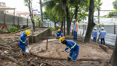 Reforma da Praça da Ladeira do Trovão avança no Bom Parto
