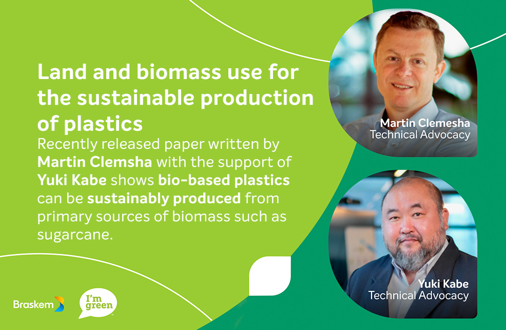 Land and biomass use for the sustainable production of plastics